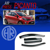 KIA Picanto 2019–2021 TXR Chrome Door Visors Sleek & Durable Air Press Set